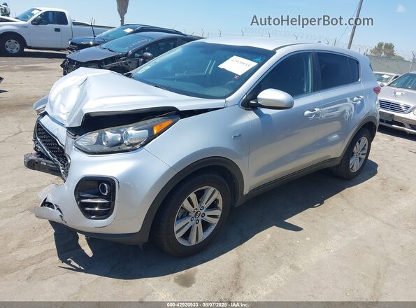KNDPMCAC9H7063873 2017 KIA SPORTAGE Silver წინა მარცხენა ხედი სამი მეოთხედიდან
