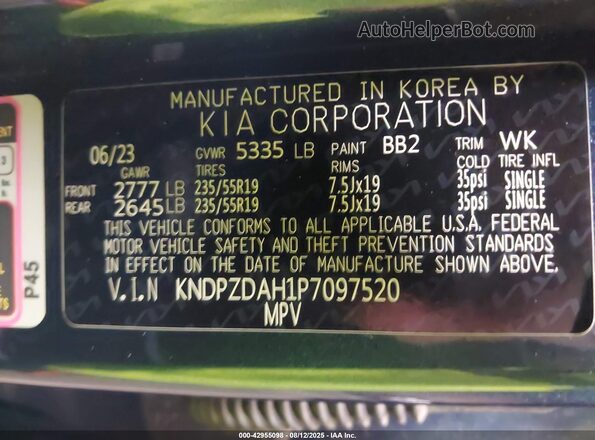 KNDPZDAH1P7097520 2023 KIA SPORTAGE PLUG-IN HYBRID Blue Շարժիչի բաժամունքի տեսք