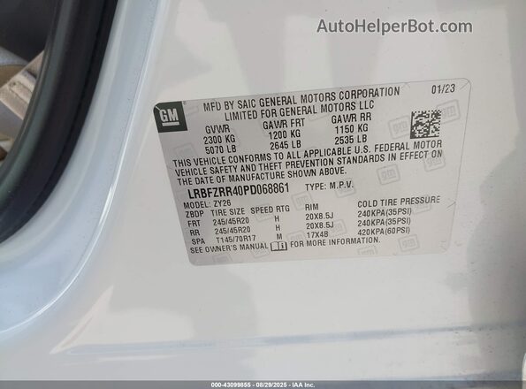 LRBFZRR40PD068861 2023 BUICK ENVISION White Engine compartment view
