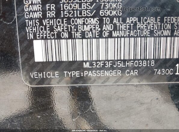 ML32F3FJ5LHF03818 2020 MITSUBISHI MIRAGE G4 Black Շարժիչի բաժամունքի տեսք