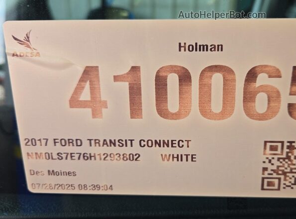 NM0LS7E76H1293802 2017 FORD TRANSIT CONNECT  Вид салона спереди