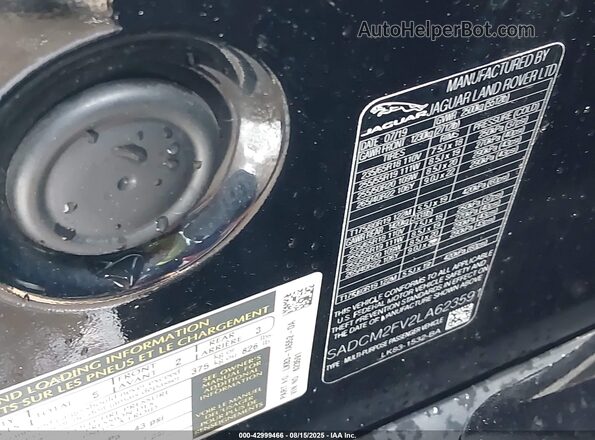 SADCM2FV2LA623591 2020 JAGUAR F-PACE Black ძრავის განყოფილების ხედი