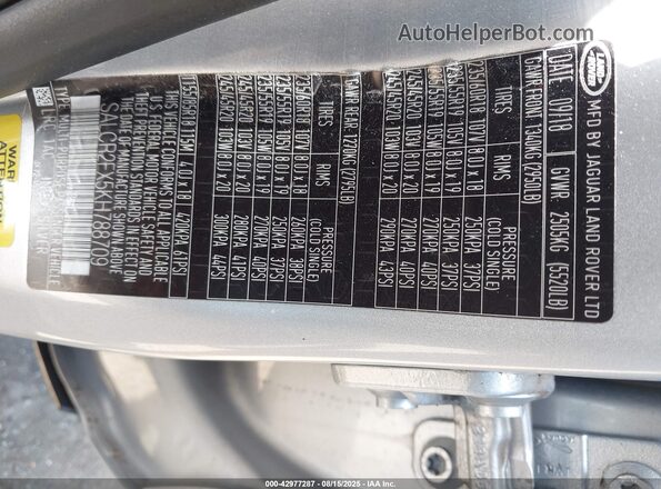 SALCR2FX5KH788709 2019 LAND ROVER DISCOVERY SPORT Silver Vista del compartimento del motor