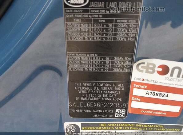 SALEJ6EX6P2121859 2023 LAND ROVER DEFENDER Blue 