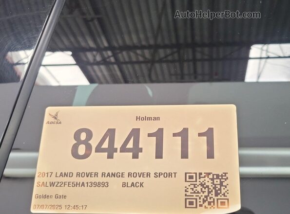 SALWZ2FE5HA139893 2017 LAND ROVER RANGE ROVER SPORT  