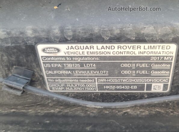 SALWZ2FE5HA139893 2017 LAND ROVER RANGE ROVER SPORT  