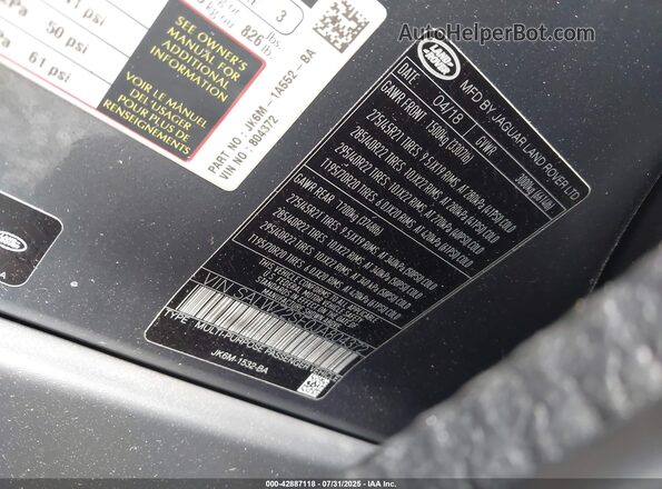 SALWZ2SE0JA804372 2018 LAND ROVER RANGE ROVER SPORT Gray Widok komory silnika