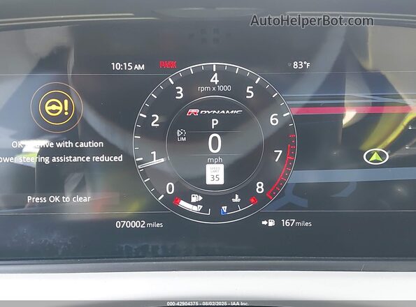SALYK2EX1LA238705 2020 LAND ROVER RANGE ROVER VELAR Gray Widok tylnych siedzeń