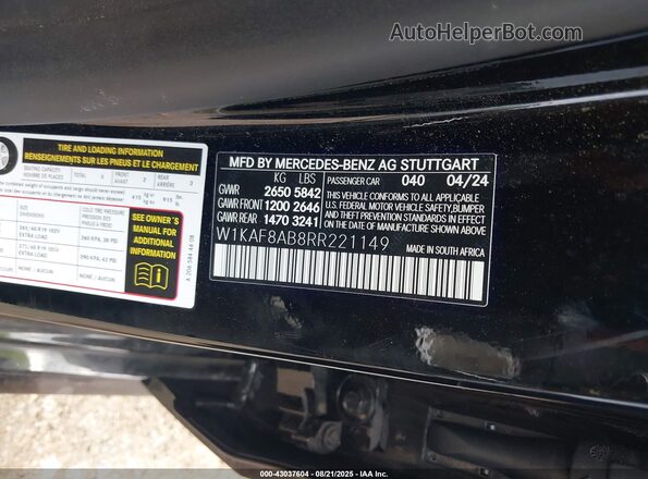 W1KAF8AB8RR221149 2024 MERCEDES-BENZ C Black 