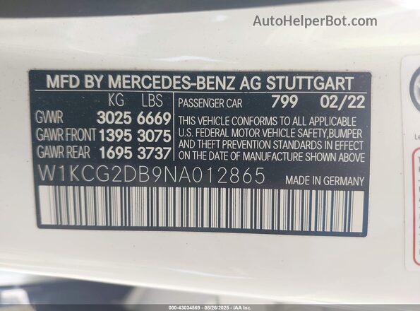 W1KCG2DB9NA012865 2022 MERCEDES-BENZ EQS 450+ White Вид підкапотного простору