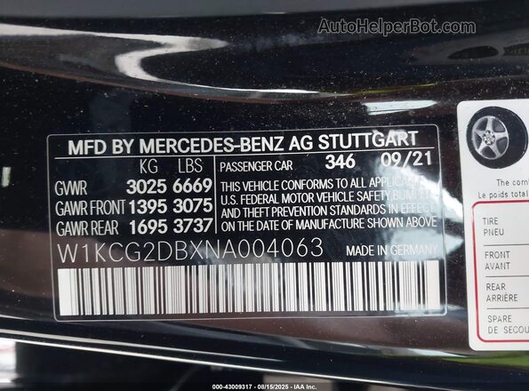W1KCG2DBXNA004063 2022 MERCEDES-BENZ EQS 450+ Black Вид підкапотного простору