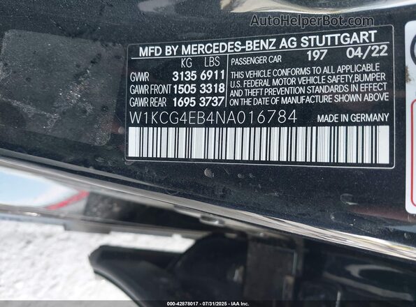 W1KCG4EB4NA016784 2022 MERCEDES-BENZ EQS SEDAN Black Vista del compartimento del motor