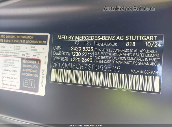 W1KMJ6CB7SF053525 2025 MERCEDES-BENZ AMG CLE 53 Black Widok komory silnika