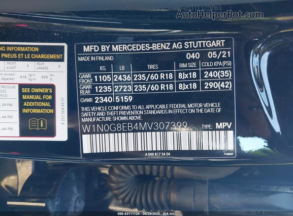 W1N0G8EB4MV307399 2021 MERCEDES-BENZ GLC-CLASS Black ძრავის განყოფილების ხედი
