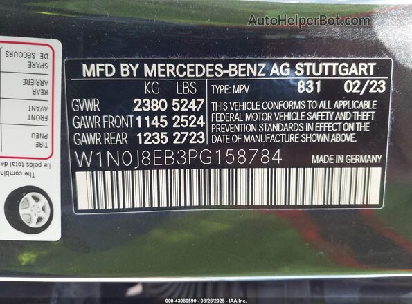 W1N0J8EB3PG158784 2023 MERCEDES-BENZ GLC 300 Black Vista del compartimento del motor