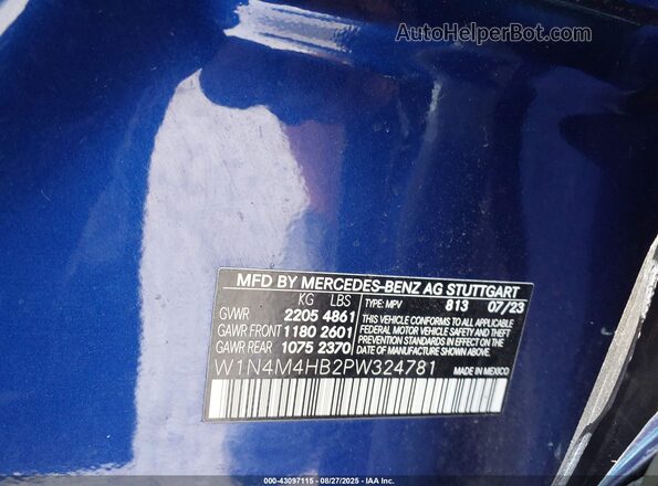 W1N4M4HB2PW324781 2023 MERCEDES-BENZ GLB-CLASS Blue 