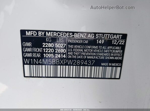 W1N4M5BBXPW289437 2023 MERCEDES-BENZ AMG GLB 35 White Vista del compartimento del motor