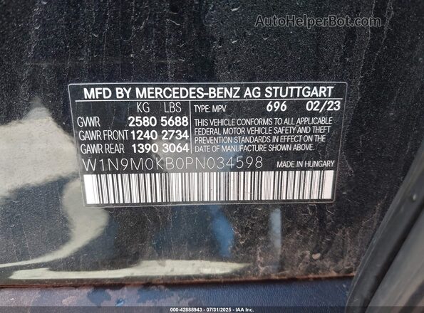 W1N9M0KB0PN034598 2023 MERCEDES-BENZ EQB Black 