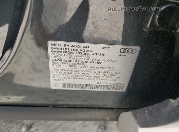 WA1CNAFY2J2006044 2018 AUDI Q5 Charcoal 