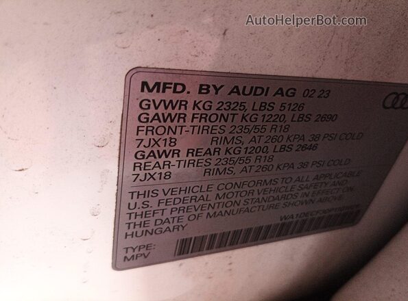 WA1DECF30P1101625 2023 AUDI Q3  