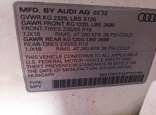 WA1DECF32P1112769 2023 AUDI Q3  
