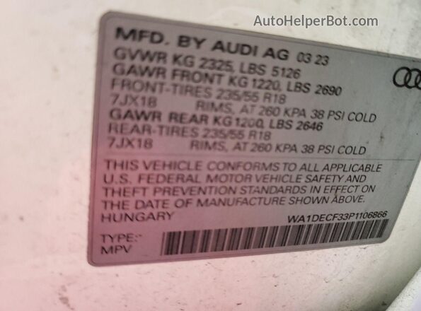 WA1DECF33P1106866 2023 AUDI Q3  Հետևի աջ