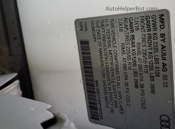 WA1DECF33P1107032 2023 AUDI Q3  