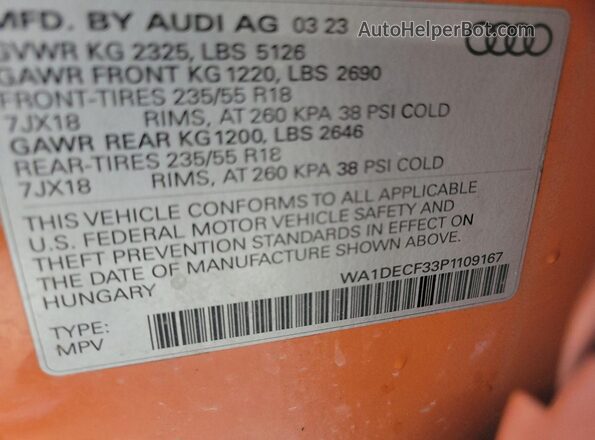WA1DECF33P1109167 2023 AUDI Q3  