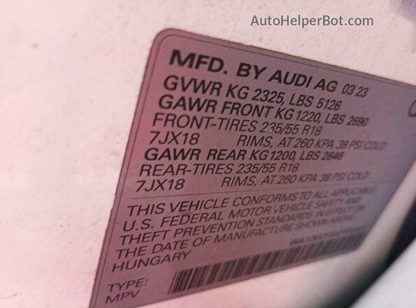 WA1DECF3XP1113121 2023 AUDI Q3  