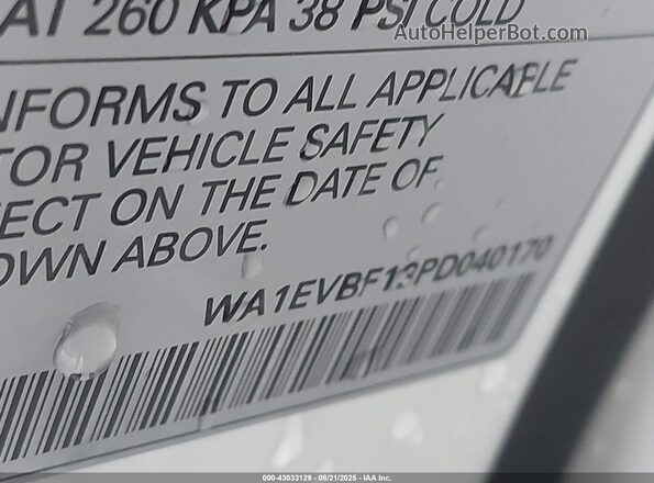 WA1EVBF13PD040170 2023 AUDI Q8 White Engine compartment view