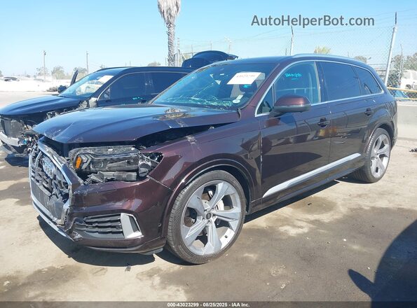 WA1VXBF76MD027682 2021 AUDI Q7 Dark Brown Vista tres cuartos delantera izquierda