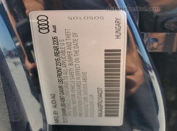 WAUAUGFFXJ1044237 2018 AUDI OTHER Blue 
