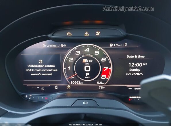 WAUB1GFF1H1058034 2017 AUDI S3 Gray 
