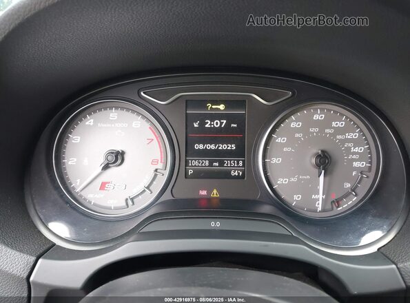 WAUB1GFF8G1044856 2016 AUDI S3 Серебряный Вид задних сидений