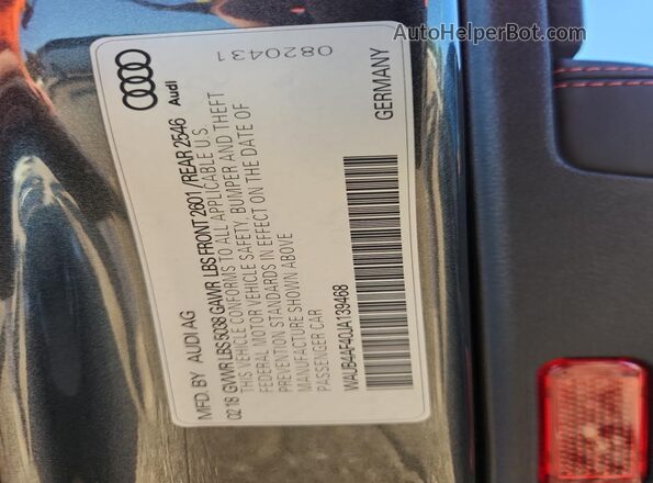 WAUB4AF40JA139468 2018 AUDI S4 Black 
