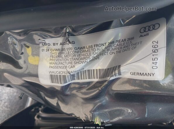 WAUC4CF52RA065829 2024 AUDI S5 Серый Вид подкапотного пространства