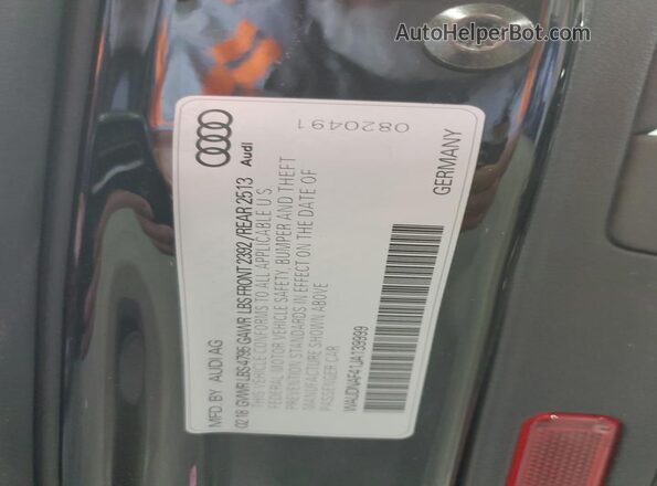 WAUDNAF41JA139999 2018 AUDI OTHER Black 