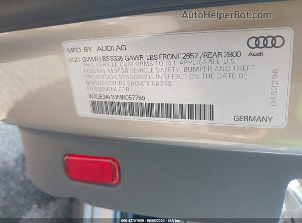 WAUE3AF24MN057769 2021 AUDI OTHER Silver Շարժիչի բաժամունքի տեսք