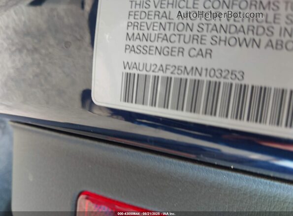WAUU2AF25MN103253 2021 AUDI OTHER Blue Вид підкапотного простору