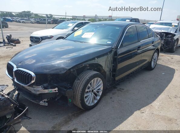 WBA53BH05MWX01808 2021 BMW 5 SERIES Black Vista tres cuartos delantera izquierda