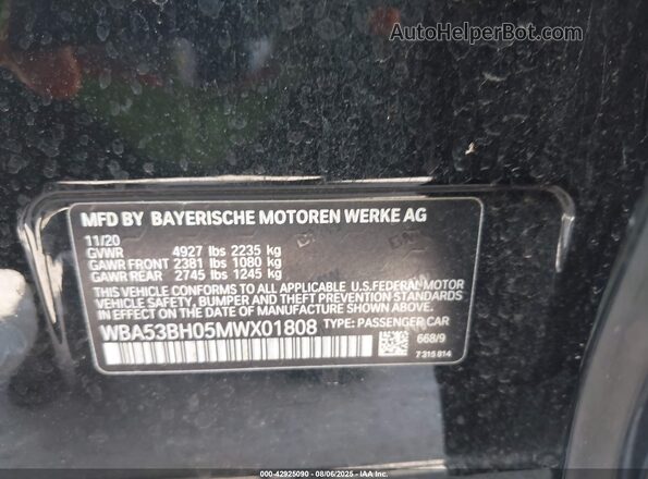 WBA53BH05MWX01808 2021 BMW 5 SERIES Black Vista del compartimento del motor