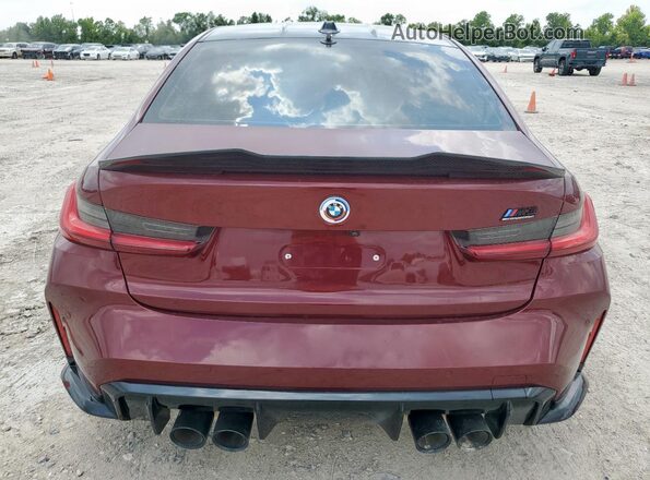 WBS33AY07PFN29346 2023 BMW M3 Burgundy Widok z tyłu