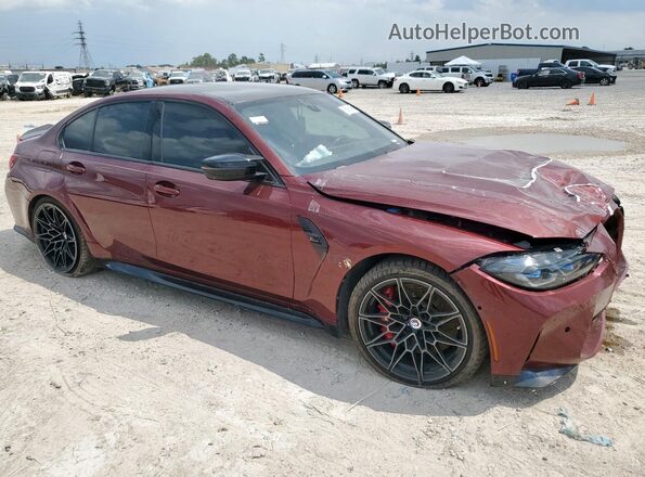 WBS33AY07PFN29346 2023 BMW M3 Burgundy Przód prawy