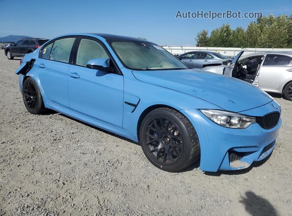 WBS8M9C58G5D30416 2016 BMW M3 Blue Delantero derecho