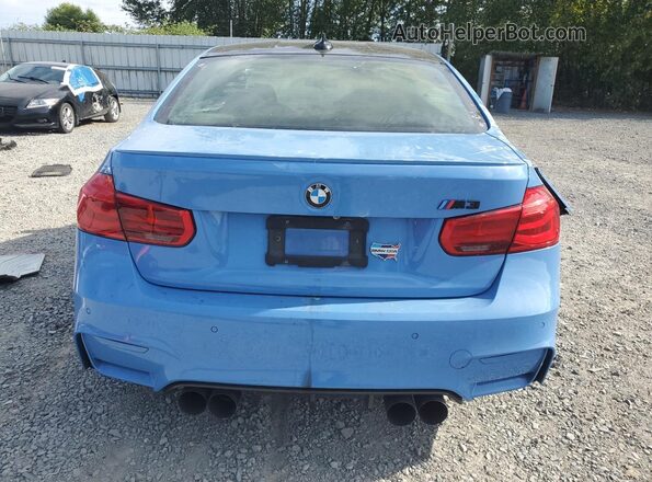 WBS8M9C58G5D30416 2016 BMW M3 Blue Vista trasera