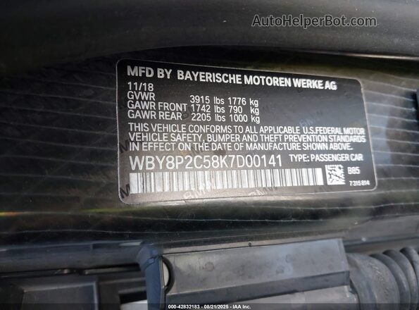 WBY8P2C58K7D00141 2019 BMW I3 White Engine compartment view