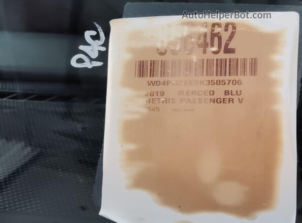 WD4PG2EE8K3505706 2019 MERCEDES-BENZ METRIS  