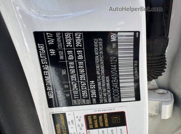 WDC0G4KB4JV044129 2018 MERCEDES-BENZ GLC-CLASS White 