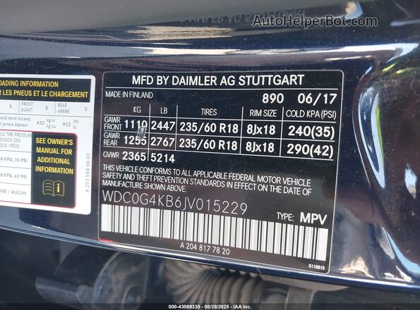 WDC0G4KB6JV015229 2018 MERCEDES-BENZ GLC 300 Dark Blue 