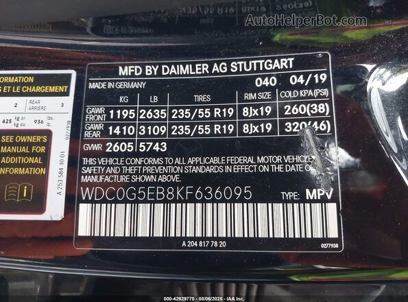 WDC0G5EB8KF636095 2019 MERCEDES-BENZ GLC 350E Black Շարժիչի բաժամունքի տեսք